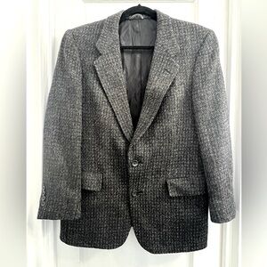 Vintage Christian Dior Monsieur Tweed 2-button Grey Blazer in 40R